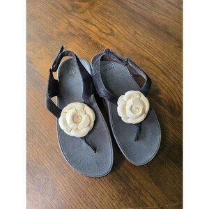 Fitflop Women Leather Flower Roman Sandals Mules Beach Platform Shoes Summer siz